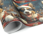 Blue Heeler Hondenroller Onderzetter Kerst Cadeaupapier (Rol Hoek)