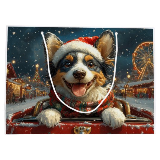 Blue Heeler Hondenroller Onderzetter Kerst Groot Cadeauzakje (Achterkant)