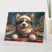 Blue Heeler Hondenroller Onderzetter Kerst Kaart (Voorkant)