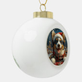 Blue Heeler Hondenroller Onderzetter Kerst Keramische Bal Ornament (Links)