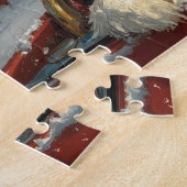 Blue Heeler Hondenroller Onderzetter Kerst Legpuzzel (Zijkant)