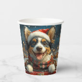 Blue Heeler Hondenroller Onderzetter Kerst Papieren Bekers (Voorkant)
