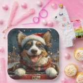 Blue Heeler Hondenroller Onderzetter Kerst Papieren Bordje (Feest)