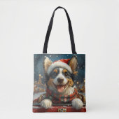 Blue Heeler Hondenroller Onderzetter Kerst Tote Bag (Voorkant)