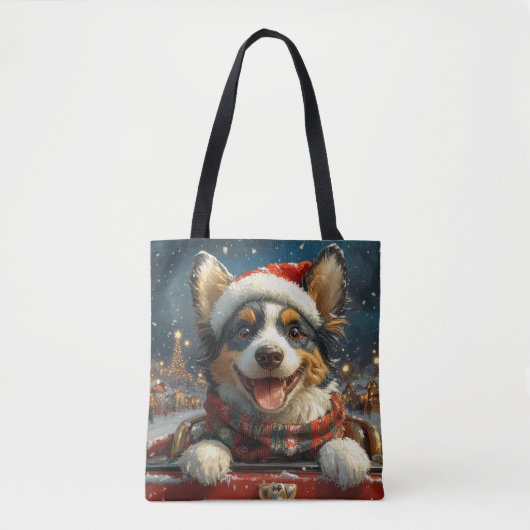 Blue Heeler Hondenroller Onderzetter Kerst Tote Bag (Voorkant)