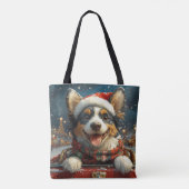 Blue Heeler Hondenroller Onderzetter Kerst Tote Bag (Achterkant)