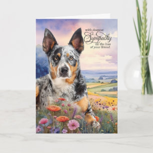 Blue Heeler Hondenveld van Wildflowers Pet Sympath Kaart