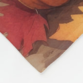 Blue Heeler in Autumn verlaat Thanksgiving Fleece Deken (Hoek)