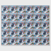 Blue Heeler Kerstfeest Sneeuwscène Cadeaupapier (Vlak)