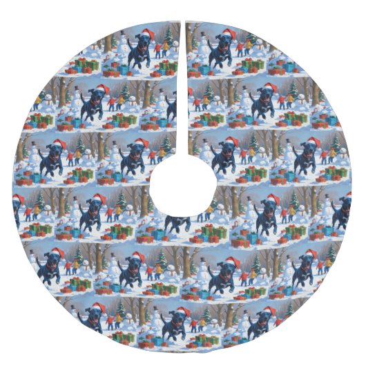 Blue Heeler Kerstfeest Sneeuwscène Kerstboom Rok (Voorkant)