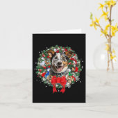 Blue Heeler Kerstkrans Decoratie Xmas Pajam Kaart (Gele Bloem)