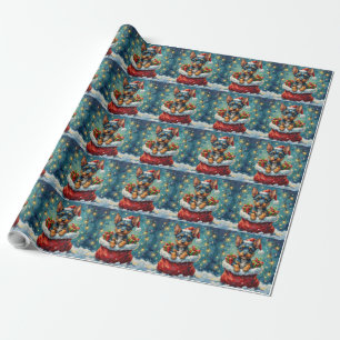 Blue Heeler Kerstman Zak Avontuur Cadeaupapier