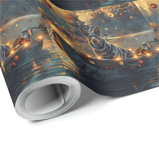 Blue Heeler kerstvakantie Cadeaupapier (Rol Hoek)