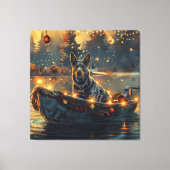 Blue Heeler kerstvakantie Canvas Afdruk (Voorkant)