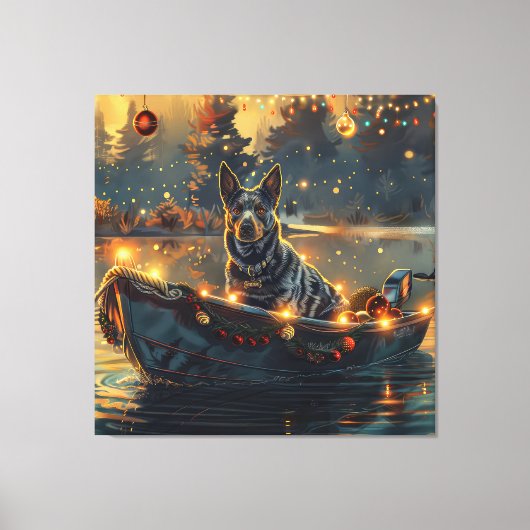 Blue Heeler kerstvakantie Canvas Afdruk (Voorkant)