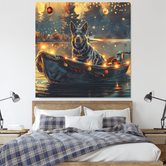 Blue Heeler kerstvakantie Canvas Afdruk (Insitu (Slaapkamer))
