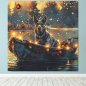 Blue Heeler kerstvakantie Canvas Afdruk (Insitu (Houten vloer))