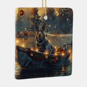 Blue Heeler kerstvakantie Keramisch Ornament (Rechts)