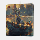 Blue Heeler kerstvakantie Keramisch Ornament (Links)