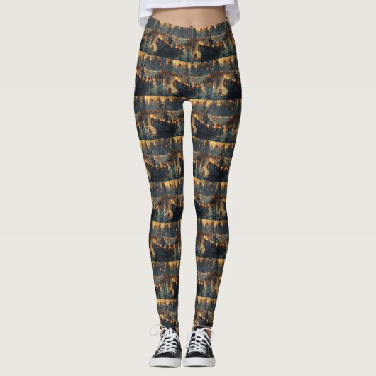 Blue Heeler kerstvakantie Leggings (Voorkant)