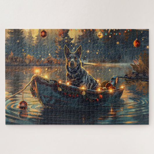 Blue Heeler kerstvakantie Legpuzzel (Horizontaal)