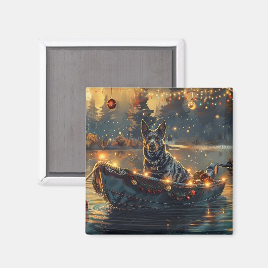 Blue Heeler kerstvakantie Magneet (Voorkant / Achterkant)