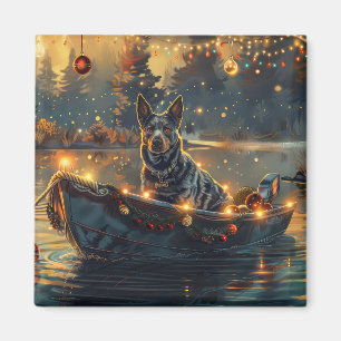 Blue Heeler kerstvakantie Magneet