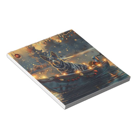 Blue Heeler kerstvakantie Notitieblok (Schuin)