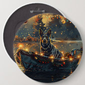 Blue Heeler kerstvakantie Ronde Button 6,0 Cm (Voorkant /achterkant)