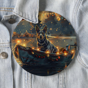 Blue Heeler kerstvakantie Ronde Button 6,0 Cm