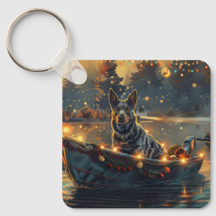 Blue Heeler kerstvakantie Sleutelhanger