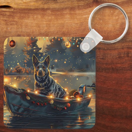 Blue Heeler kerstvakantie Sleutelhanger (Achterkant)
