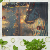 Blue Heeler kerstvakantie Theedoek (Gevouwen)