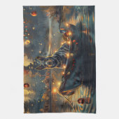 Blue Heeler kerstvakantie Theedoek (Verticaal)