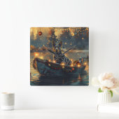 Blue Heeler kerstvakantie Vierkante Klok (Huis)