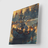 Blue Heeler kerstvakantie Vierkante Klok (Hoek)