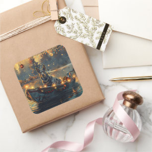 Blue Heeler kerstvakantie Vierkante Sticker