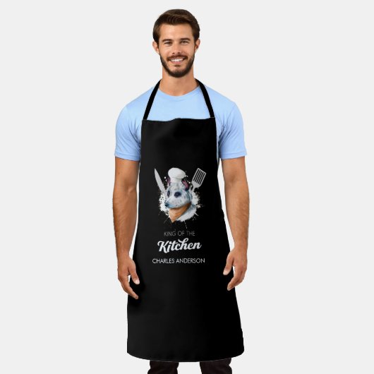 Blue Heeler King of the Kitchen Cooking Dog Chef Schort (Gedragen)