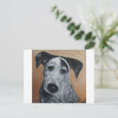 Blue Heeler Labrador Puppy Painting Briefkaart (Staand voorkant)