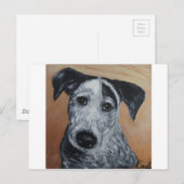 Blue Heeler Labrador Puppy Painting Briefkaart (Voorkant / Achterkant)