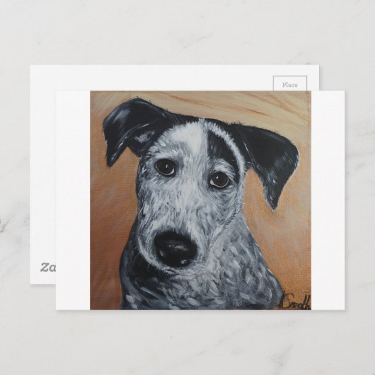 Blue Heeler Labrador Puppy Painting Briefkaart (Voorkant / Achterkant)