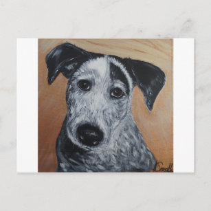 Blue Heeler Labrador Puppy Painting Briefkaart