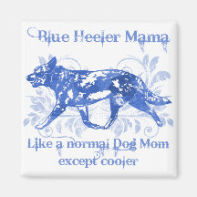 Blue Heeler Mama Waterverf Blauw