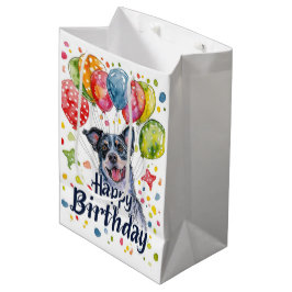 Blue Heeler met Ballonnen Medium Cadeauzakje