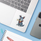 Blue Heeler met bot Sticker (Laptop met iPhone)