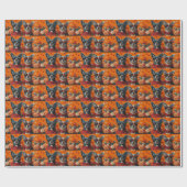 Blue Heeler Met Hartrozen Valentijnsdag Cadeaupapier (Vlak)