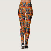 Blue Heeler Met Hartrozen Valentijnsdag Leggings (Achterkant)
