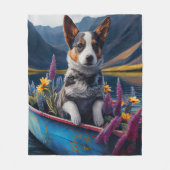 Blue Heeler op een peddel: een Schilderachtig avon Fleece Deken (Voorkant)