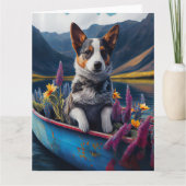 Blue Heeler op een peddel: een Schilderachtig avon Kaart (Voorkant)