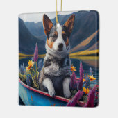 Blue Heeler op een peddel: een Schilderachtig avon Keramisch Ornament (Links)
